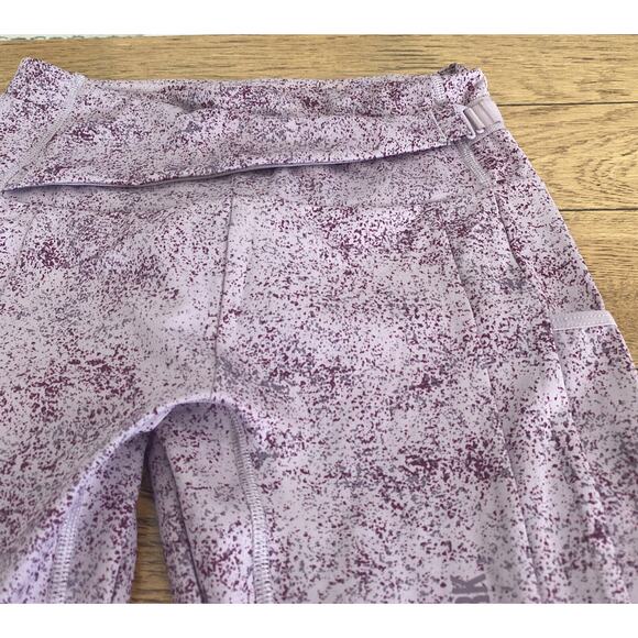 Gymshark Chalk Women's Mallow Purple Splatter Leggings Size XS Stretch Pockets - Picture 3 of 10